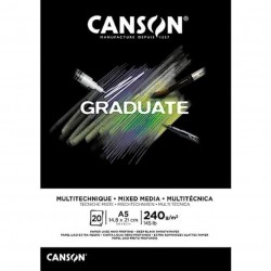 Canson Graduate Mixed Media Black Paper - A5, 240gsm