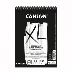 Canson Black Drawing Sketchbook - A5, 150gsm 
