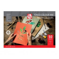 Art Creation Pad Toned Colour Mix Warm Colours A4, 180gsm, 50 Sheets