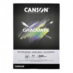 Canson Graduate 21x29.7cm Mixed Media Deep Black Smooth Paper 240gsm