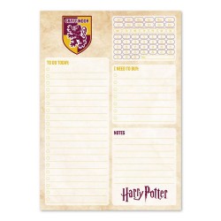  HARRY POTTER Gryffindor Daily To Do List A5 54 Sheets