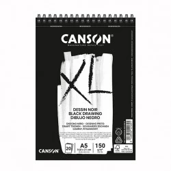 Canson Black Drawing Sketchbook - A5, 150gsm 