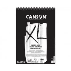 Canson Black Drawing Sketchbook - A3, 150gsm 