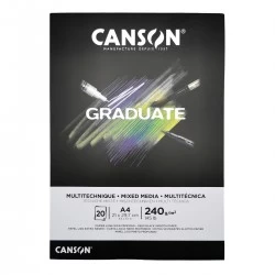 Canson Graduate 21x29.7cm Mixed Media Deep Black Smooth Paper 240gsm