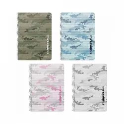 CAMOUFLAGE Τετράδιο Σπιράλ Wirelock B5/17Χ25 3 Θέματα 90 Φύλλα 6τμχ