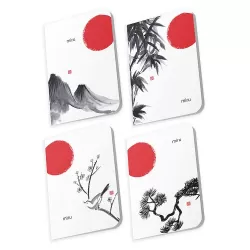 Loginotes PAPER LINE JAPAN, A5/14X20 Ματ Πλαστικοποίηση+UV, 40 φύλλα (συσκ. 4τμχ)