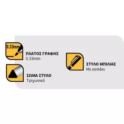 Ball pen LINC Offix TRISYS/μπλε, κουτί 50τμχ
