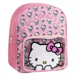 Παιδική Τσάντα Πλάτης 30εκ με Διάφανη Τσέπη HELLO KITTY