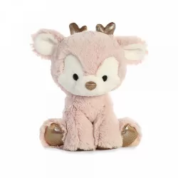 GLITZY TOTS Pink Reindeer Λούτρινο Ροζ Τάρανδος 15εκ