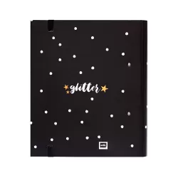 Premium Κλασέρ 2 κρίκων με Λάστιχο GLITTER Gold Dreams