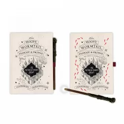 Premium Τετράδιο Α5 με Στυλό-Μαγικό Ραβδί HARRY POTTER Marauder's Map