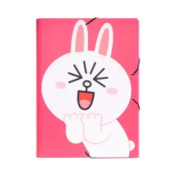 Κουτί σκληρό, 3cm ράχη, με Λάστιχο A4 LINE FRIENDS Cony
