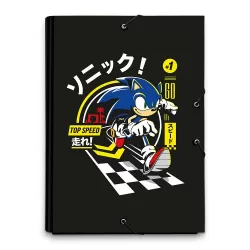 Κουτί σκληρό, 3cm ράχη, με Λάστιχο A4 SONIC THE HEDGEHOG