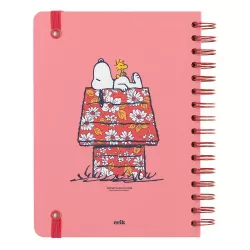 Τετράδιο Σπιράλ Ριγέ με Λάστιχο A5/15X21 SNOOPY Love Yourself