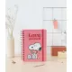 Τετράδιο Σπιράλ Ριγέ με Λάστιχο A5/15X21 SNOOPY Love Yourself