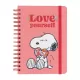 Τετράδιο Σπιράλ Ριγέ με Λάστιχο A5/15X21 SNOOPY Love Yourself