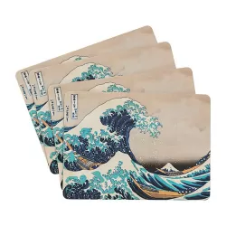 Σετ 4 Σουπλά HOKUSAI  by Kokonote
