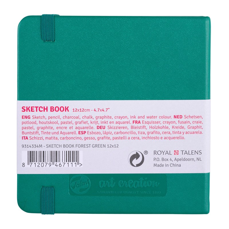Talens Art Creation Sketchbook Forest Green – 12×12 cm – 140 gr – 80 Sheets