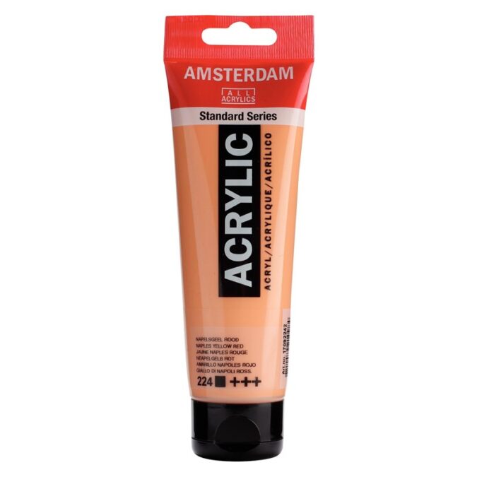 Amsterdam All Acrylics Standard Series Acrylic Tube 120 ml Naples yellow red 224