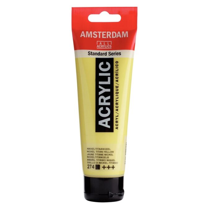 Amsterdam All Acrylics Standard Series Acrylic Tube 120 ml Nickel titanium yellow 274