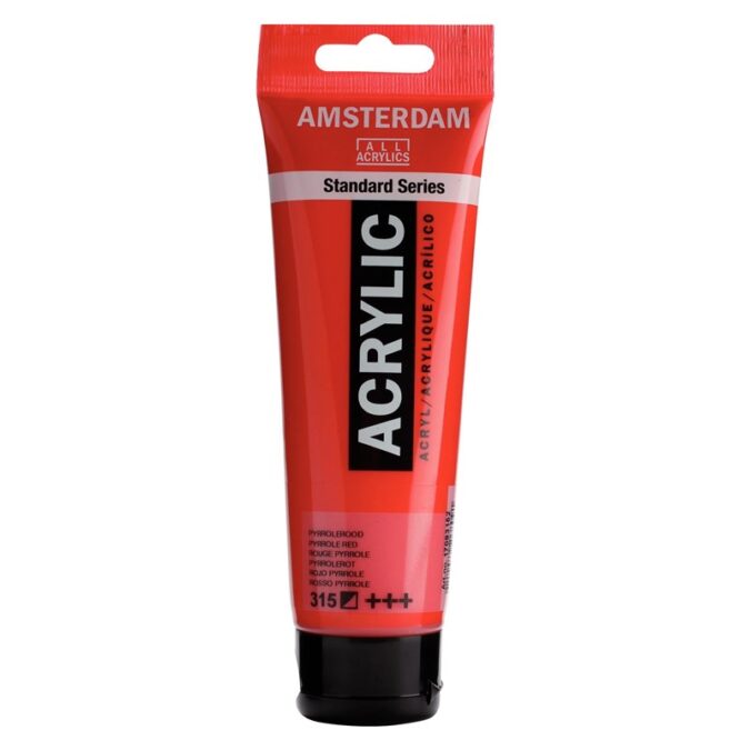 Amsterdam All Acrylics Standard Series Acrylic Tube 120 ml Pyrrole red 315