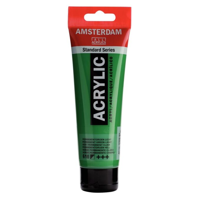 Amsterdam All Acrylics Standard Series Acrylic Tube 120 ml Permanent green light 618