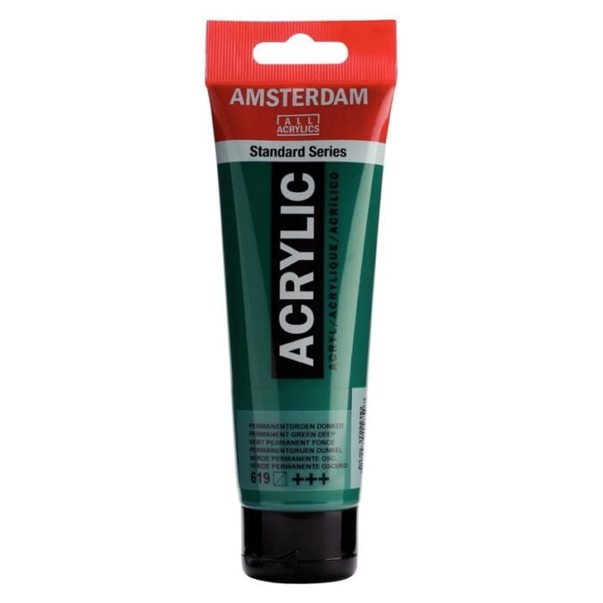 Amsterdam All Acrylics Standard Series Acrylic Tube 120 ml Permanent green deep 619