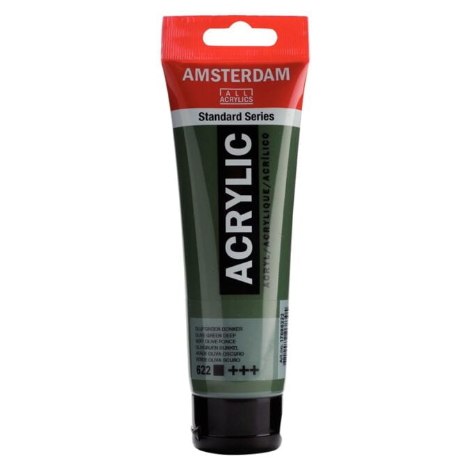Amsterdam All Acrylics Standard Series Acrylic Tube 120 ml Olive green deep 622