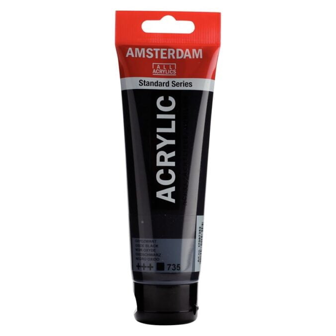 Amsterdam All Acrylics Standard Series Acrylic Tube 120 ml Oxide black 735