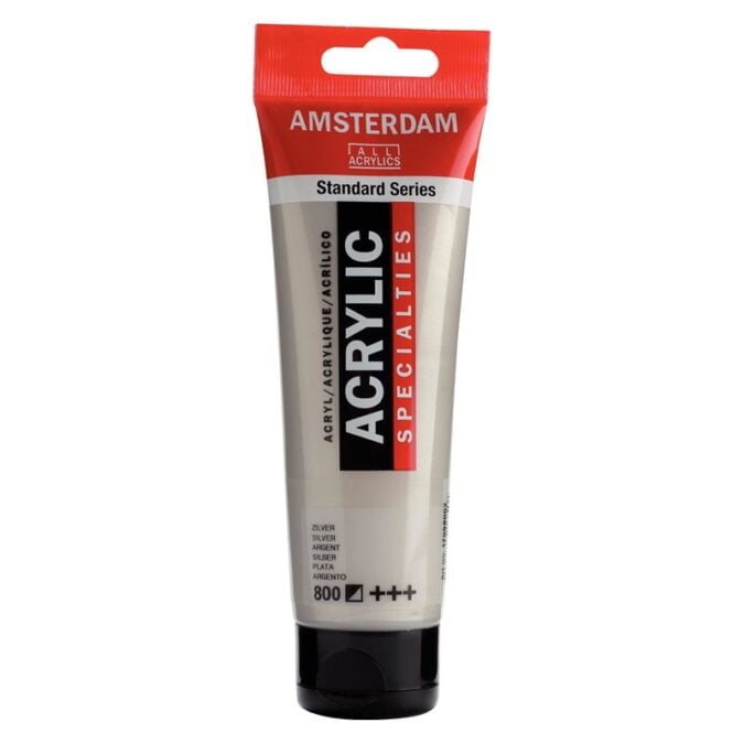 Amsterdam All Acrylics Standard Series Acrylic Tube 120 ml Silver 800