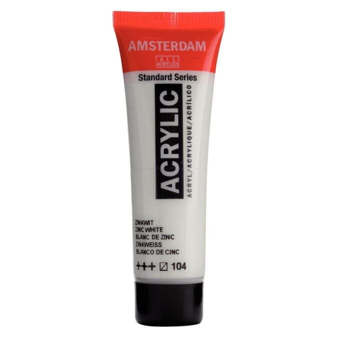 Amsterdam All Acrylics Standard Series Acrylic Tube 20 ml Zinc white 104