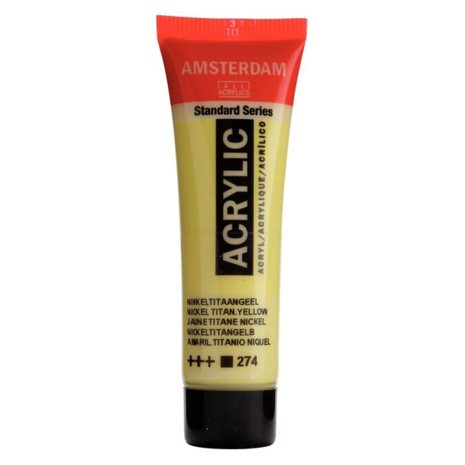 Amsterdam All Acrylics Standard Series Acrylic Tube 20 ml Nickel titanium yellow 274