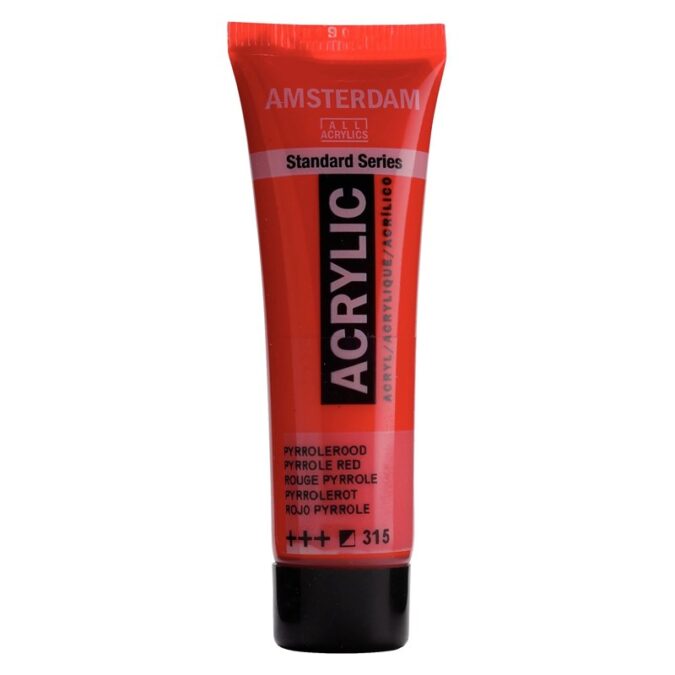 Amsterdam All Acrylics Standard Series Acrylic Tube 20 ml Pyrrole red 315