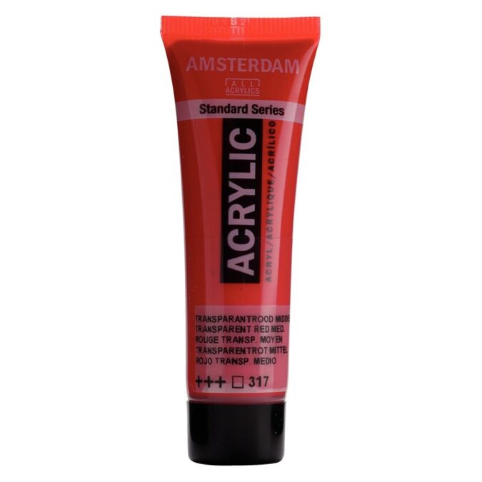 Amsterdam All Acrylics Standard Series Acrylic Tube 20 ml Transparent red medium 317