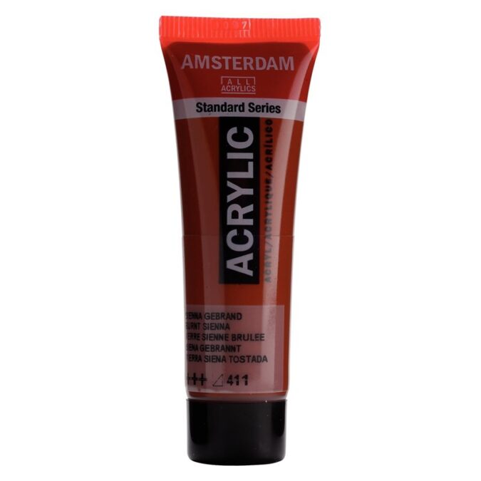 Amsterdam All Acrylics Standard Series Acrylic Tube 20 ml Burnt sienna 411