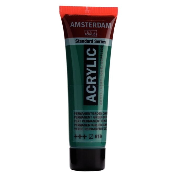 Amsterdam All Acrylics Standard Series Acrylic Tube 20 ml Permanent green deep 619