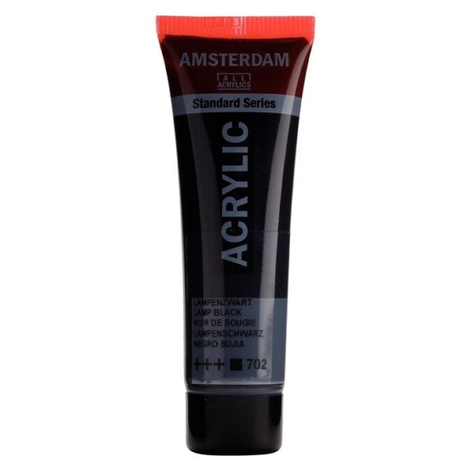 Amsterdam All Acrylics Standard Series Acrylic Tube 20 ml Lamp black 702
