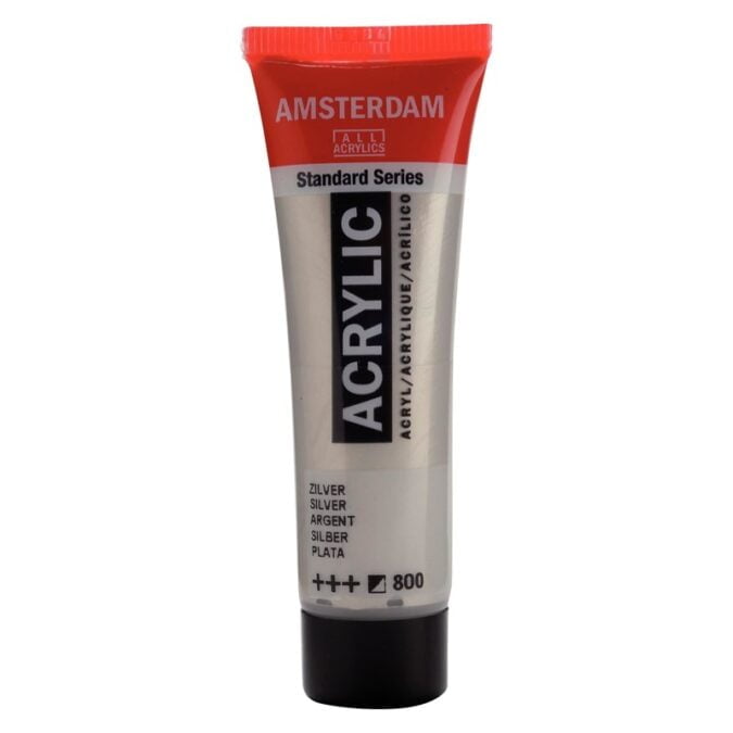 Amsterdam All Acrylics Standard Series Acrylic Tube 20 ml Silver 800
