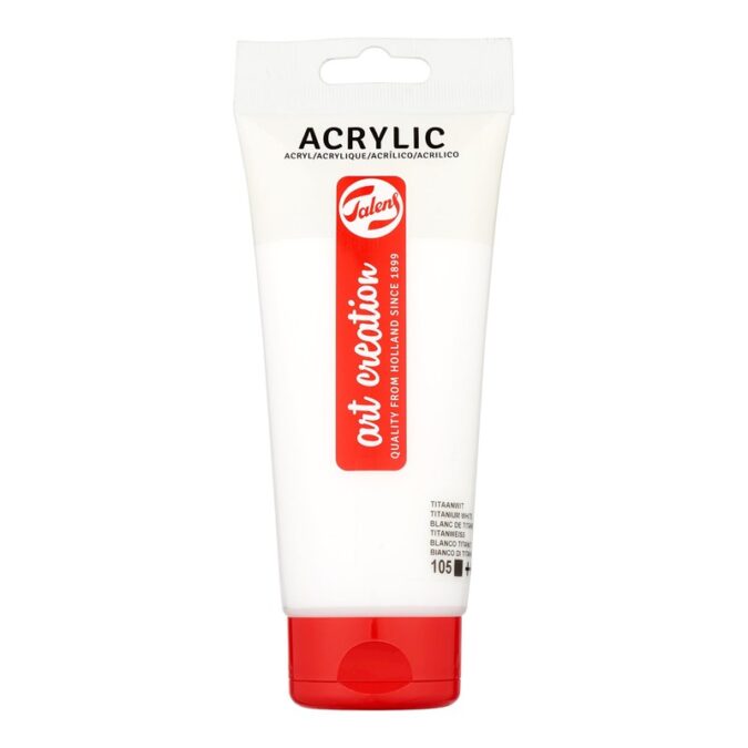 Talens Art Creation Acrylic Colour Tube 200 ml Titanium White 105