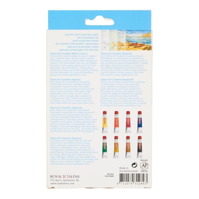Talens Art Creation Water Colour Set 8 x 12 ml