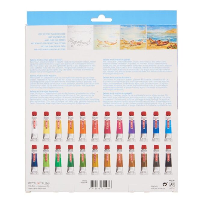 Talens Art Creation Water Color - Set - with 24 Colors in 12 ml Tubes