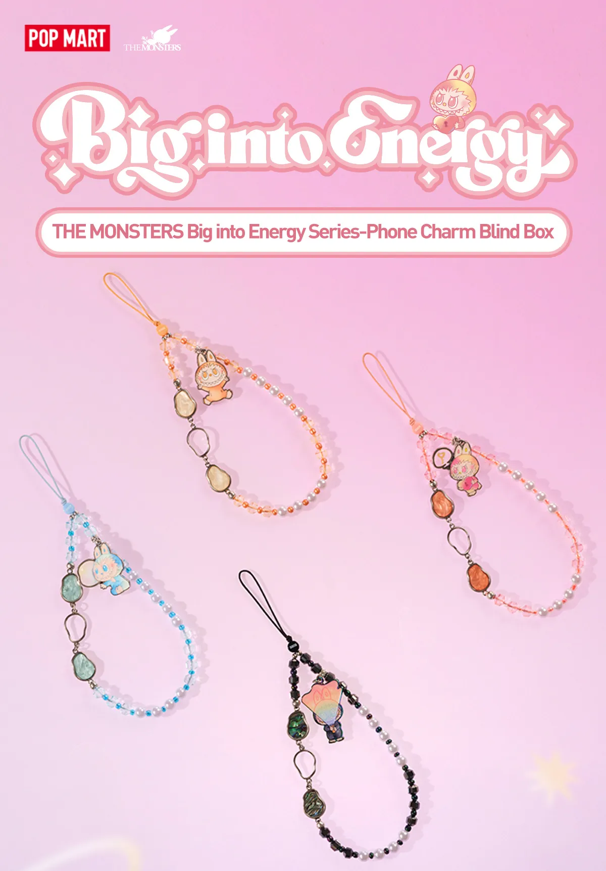Big Into Energy Labubu The Monsters Phone Charm Blind Box