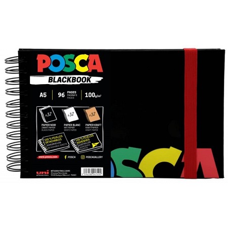 Posca self-adhesive Blackbook Sketchbook A5 - Uni- 100 g, 48 pages
