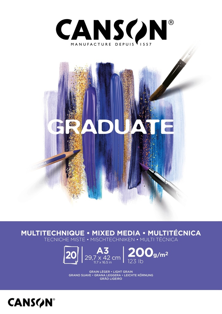 Canson Graduate Mixed Media A3, 200gsm