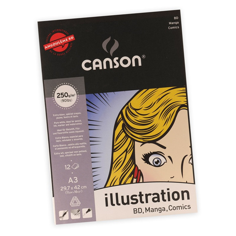 Canson illustration paper for BD, Manga, Comics - A3, 250gsm