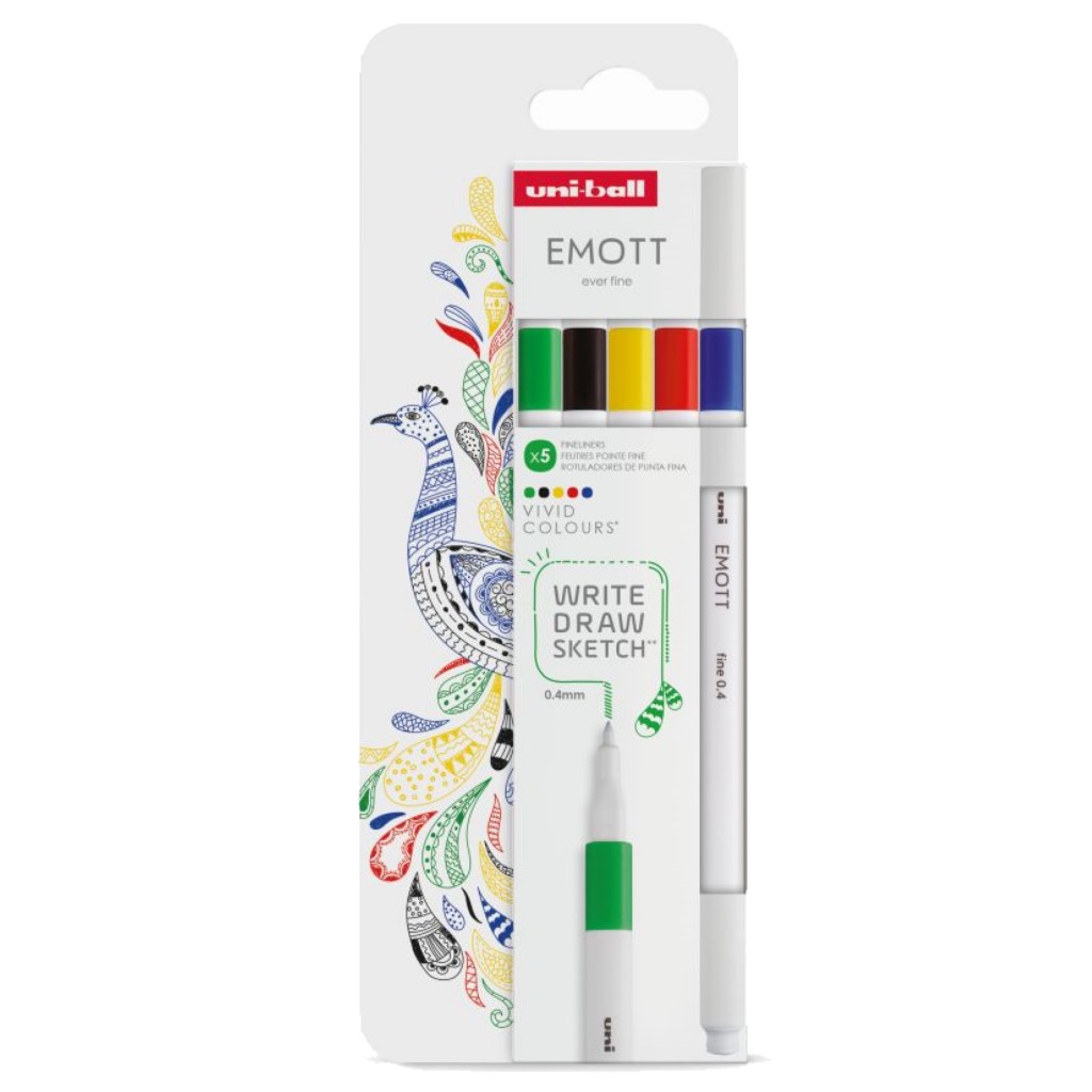 Uni-ball EMOTT Set of 5 Vivid Colours