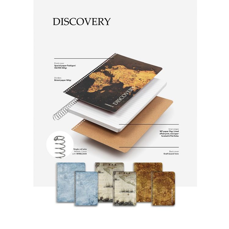 DISCOVERY Τετράδιο Σπιράλ Wirelock B5/17Χ25 2 Θέματα (10τμχ)