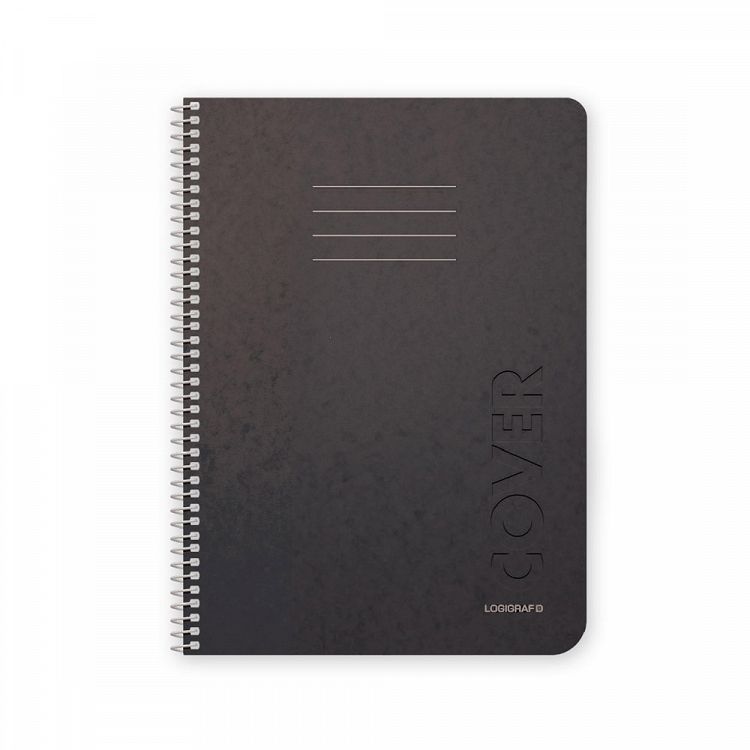 COVER Τετράδιο Σπιράλ Wirelock Β5/17Χ25 4 Θέματα 120 Φύλλα 6τμχ Μαύρο