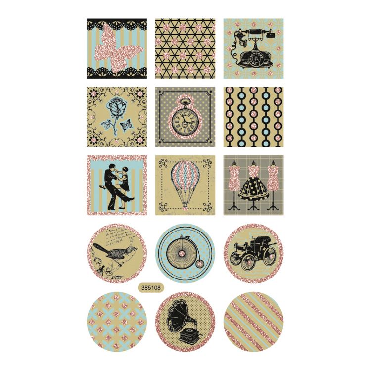 Σετ Αυτοκόλλητα Craft Paper, 8 Φύλλα 10X16 εκ, VINTAGE