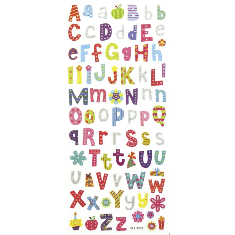Σετ Αυτοκόλλητα Glitter, 5 Φύλλα 10X23 εκ, DECODREAMS